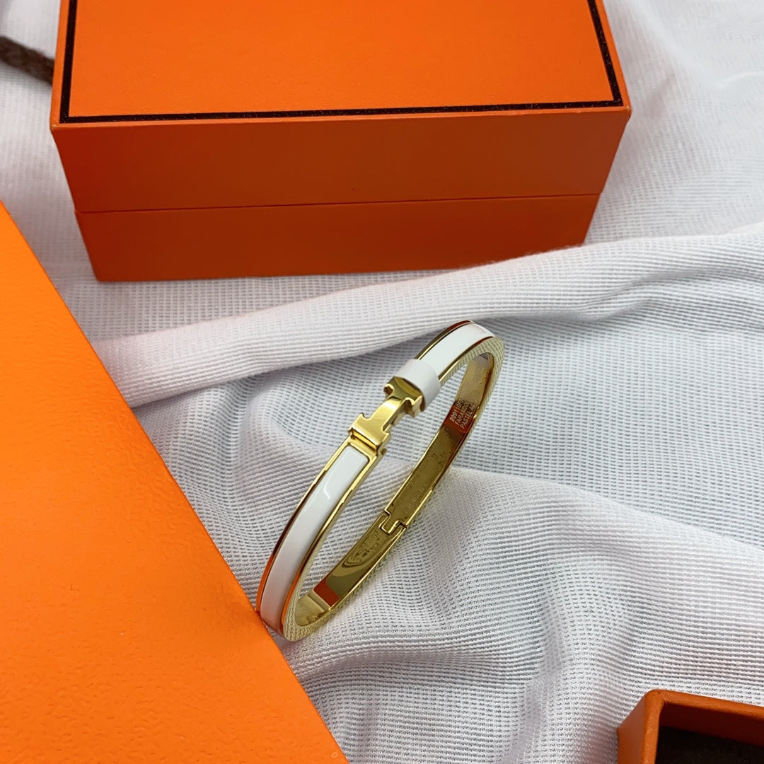 [Marin]CLASSIC HM CLIC WHITE 8MM ENAMEL BRACELET