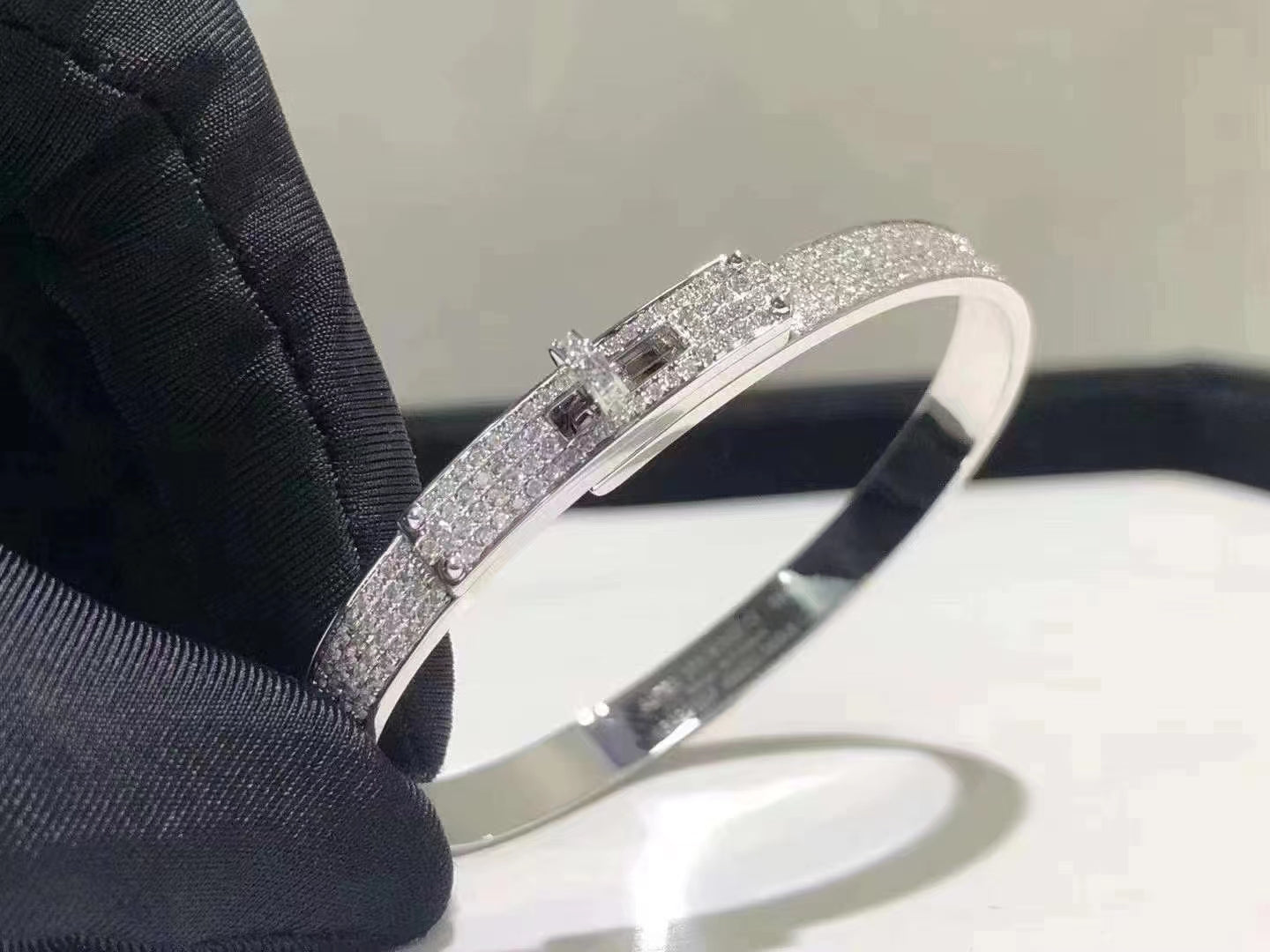 [Marin]HM KELLY BRACELET IN SILVER AND FULL PAVE DIAMOND
