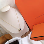 [Marin]HM CLIC BLACK ENAMEL GOLD NECKLACE