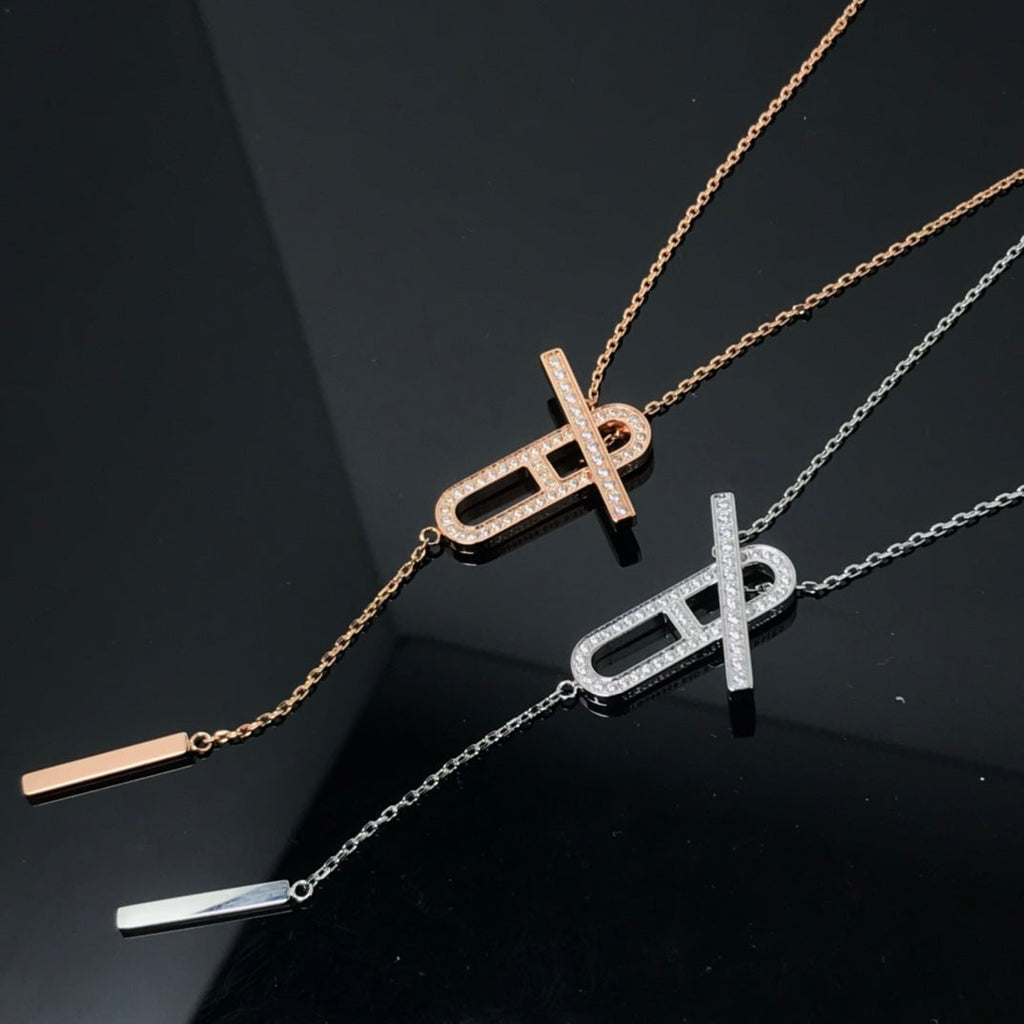 [Marin]HM NECKLACE PLATINUM ROSE GOLD DIAMOND