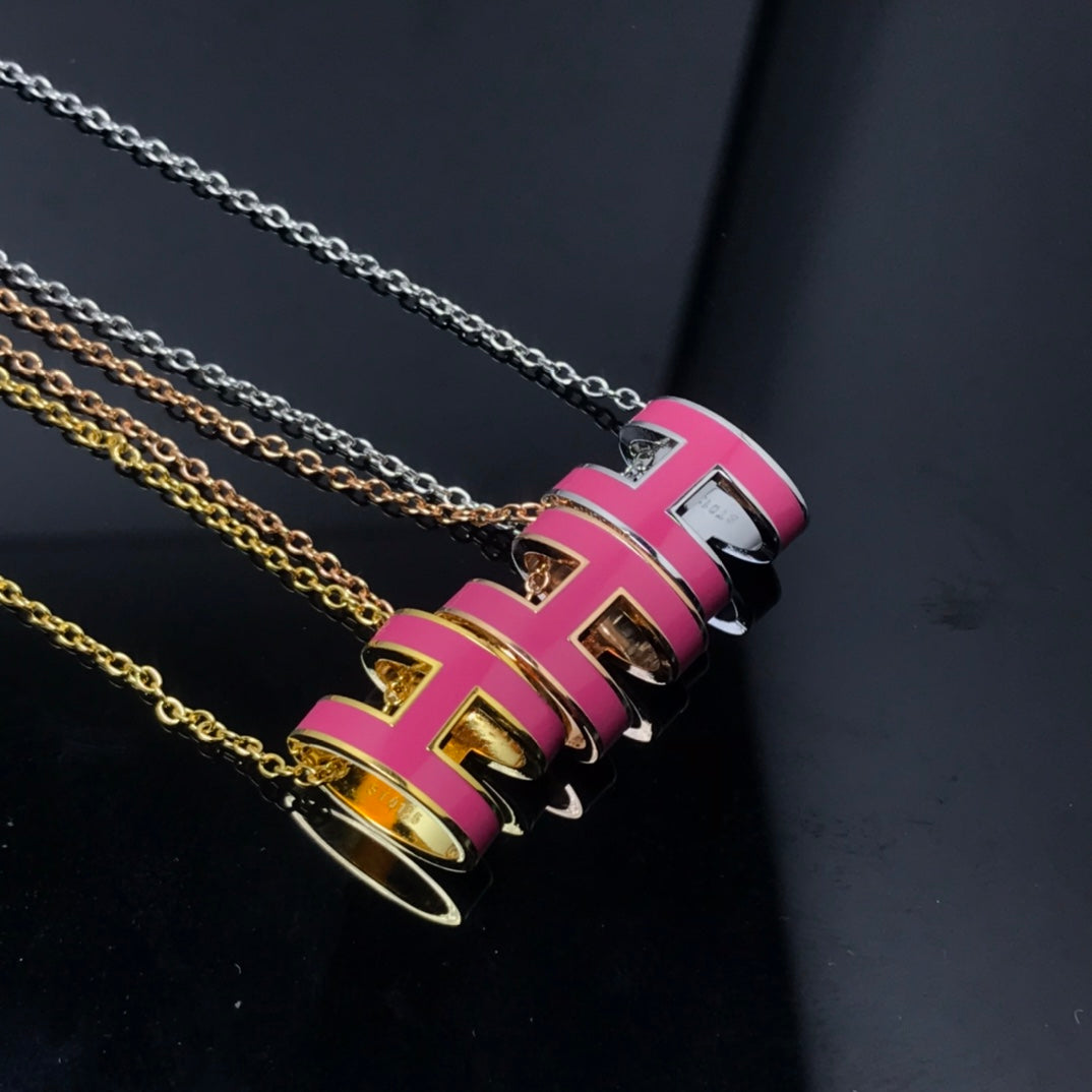 [Marin]H NECKLACE PINK