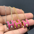 [Marin]H NECKLACE PINK