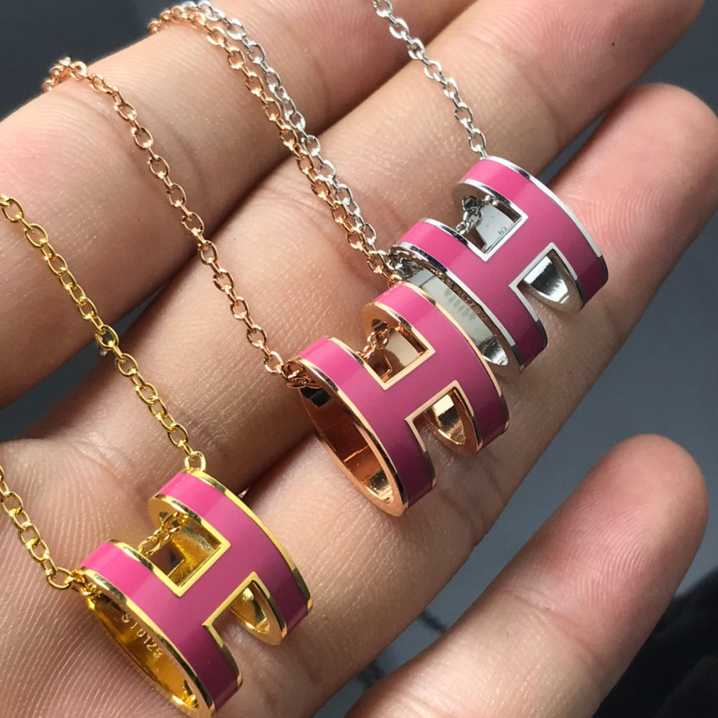 [Marin]H NECKLACE PINK