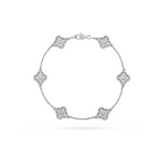 [Marin]CLOVER 6 MOTIF SILVER DIAMOND BRACELET