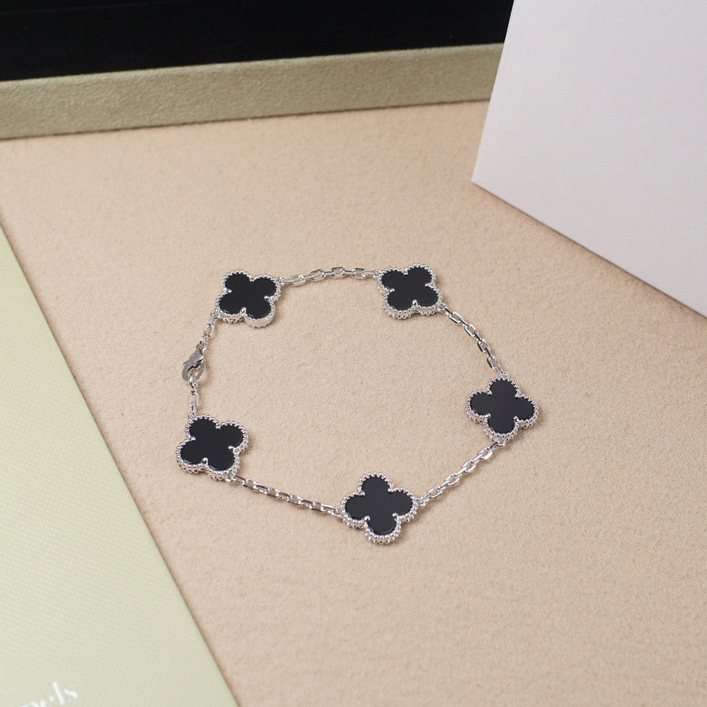 [⭐Shinejoy] COLLECTION DE BRACELETS CLOVER 5 MOTIFS ONYX