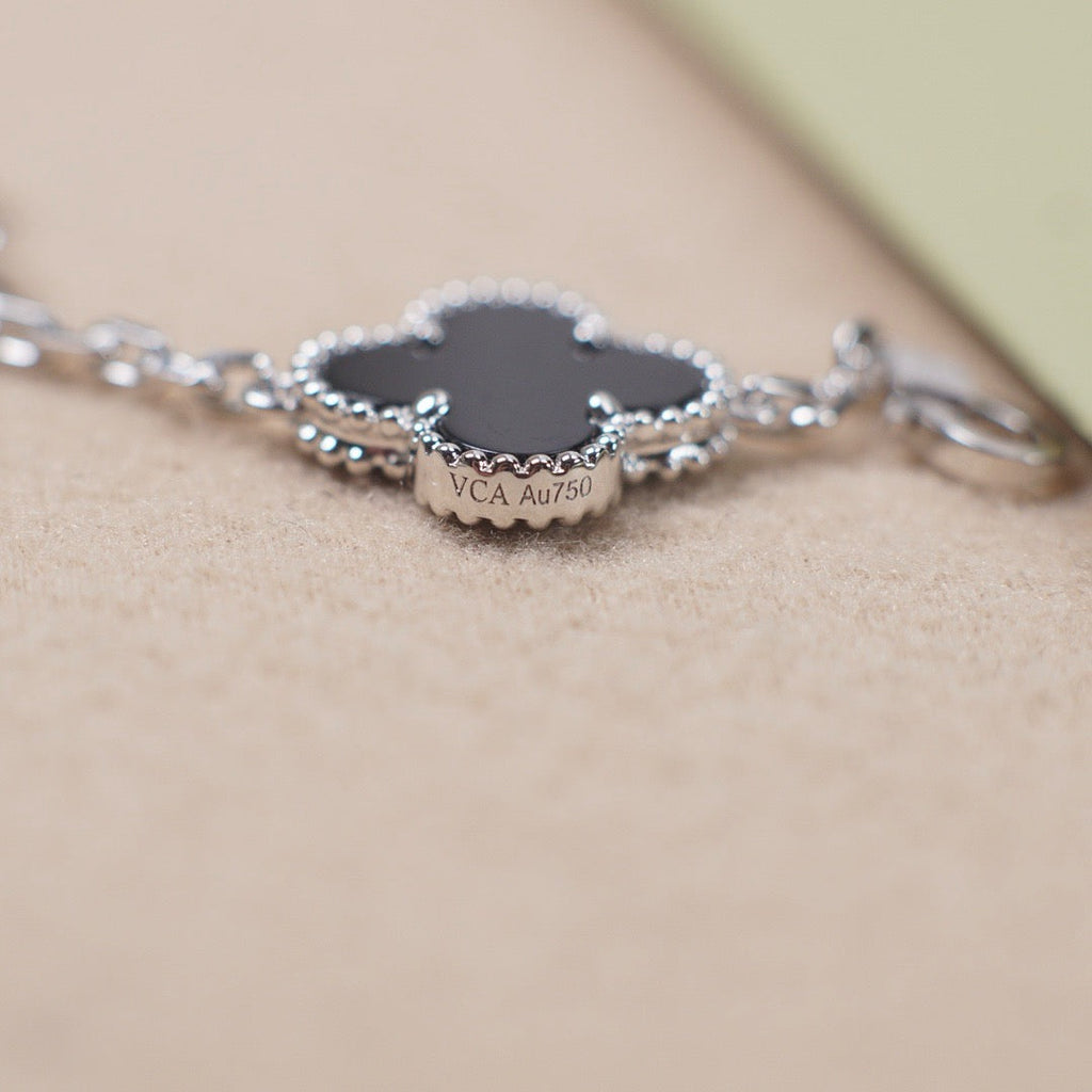 [⭐Shinejoy] COLLECTION DE BRACELETS CLOVER 5 MOTIFS ONYX
