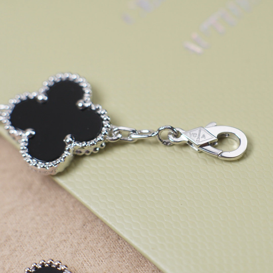 [⭐Shinejoy] COLLECTION DE BRACELETS CLOVER 5 MOTIFS ONYX