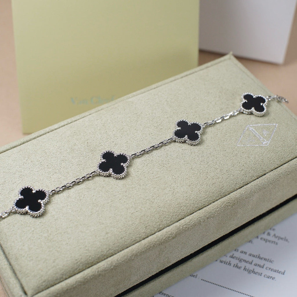 [⭐Shinejoy] COLLECTION DE BRACELETS CLOVER 5 MOTIFS ONYX