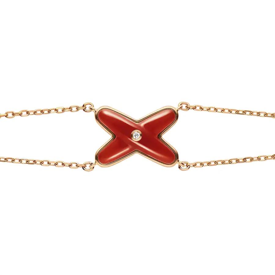 [Marin]JEUX BRACELET CARNELIAN PINK GOLD 1 DIAMOND