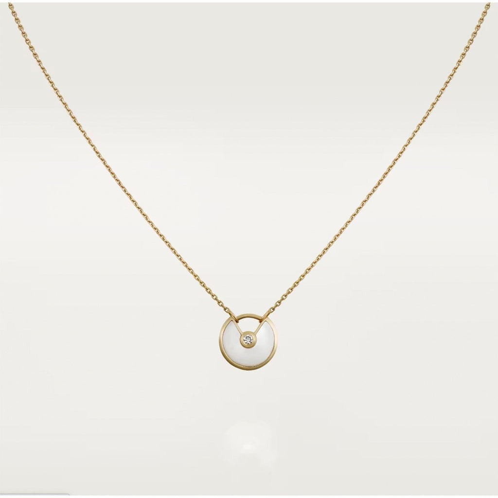 [Marin]COLLIER AMULETTE NACRE OR ROSE
