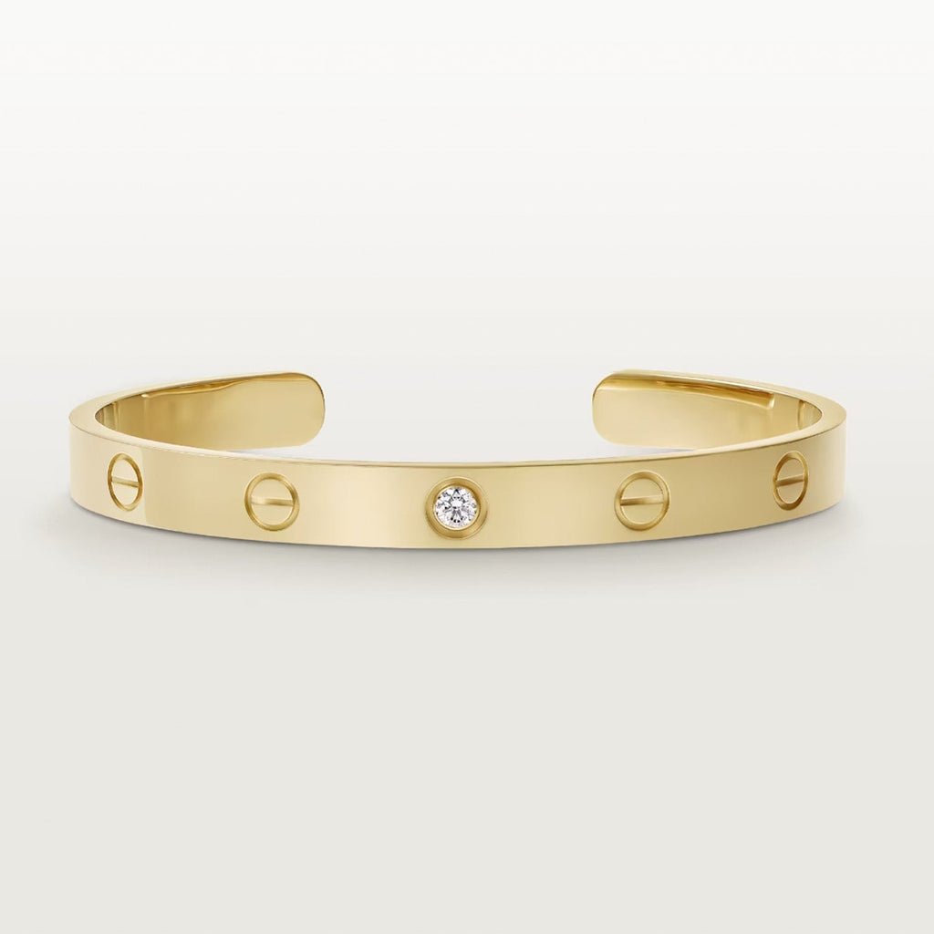 [Marin]LOVE BRACELET 6.1MM 1 DIAMOND OPEN CUFF