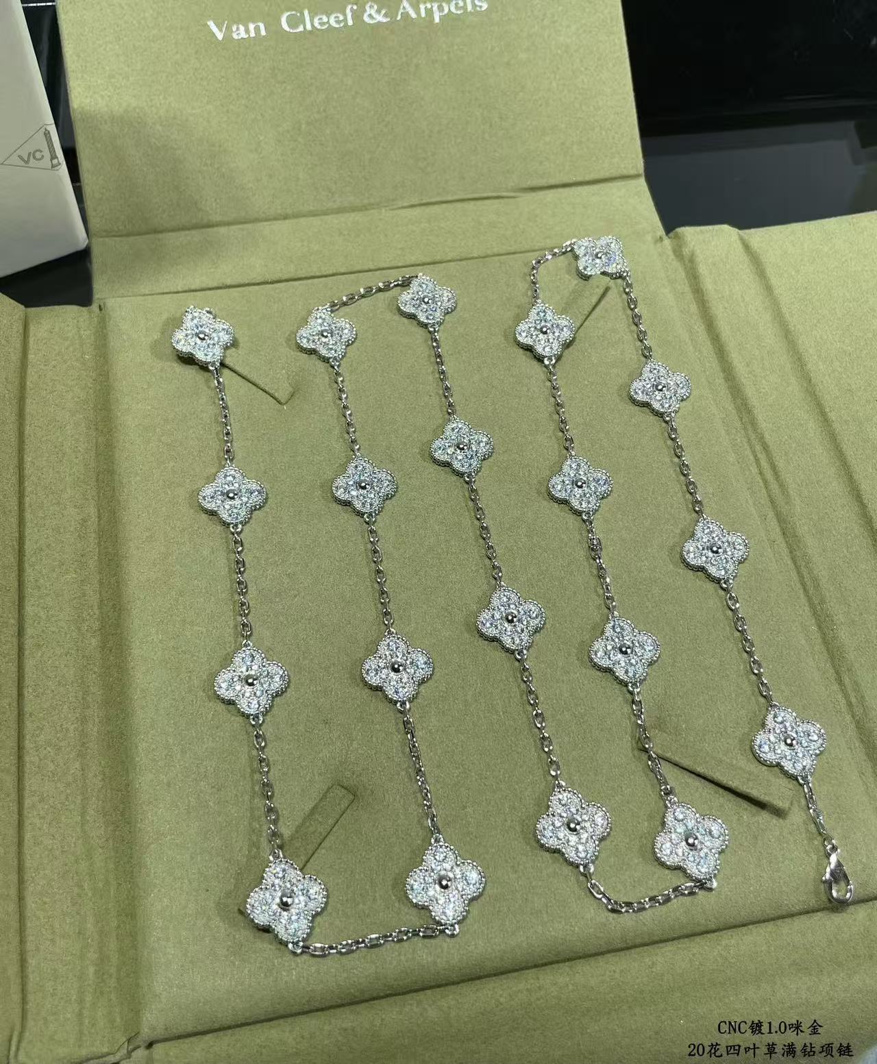 [Marin]CLOVER 20 MOTIFS FULL-DIAMOND NECKLACE
