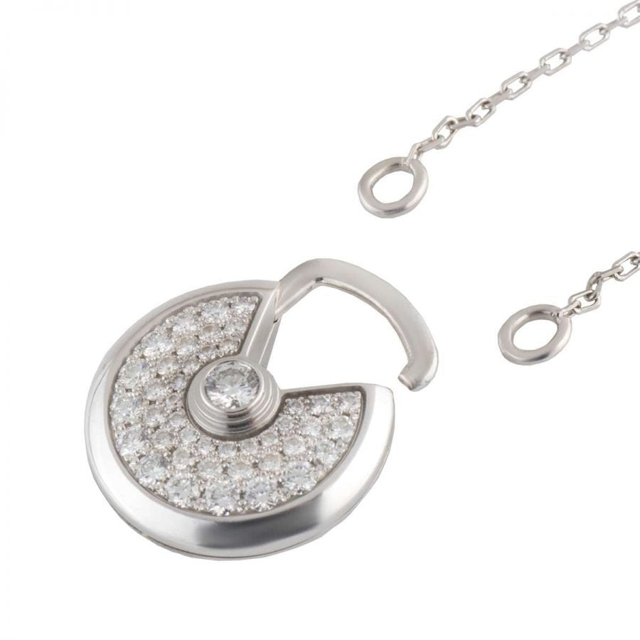 [Marin]AMULETTE SILVER FULL DIAMOND NECKLACE