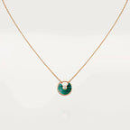 [Marin]COLLIER AMULETTE MALACHITE OR ROSE