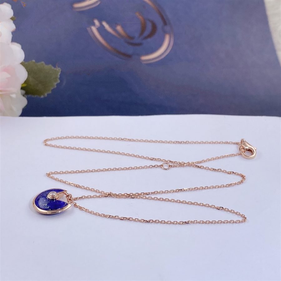 [Marin]AMULETTE ROSE GOLD AGATE NECKLACE