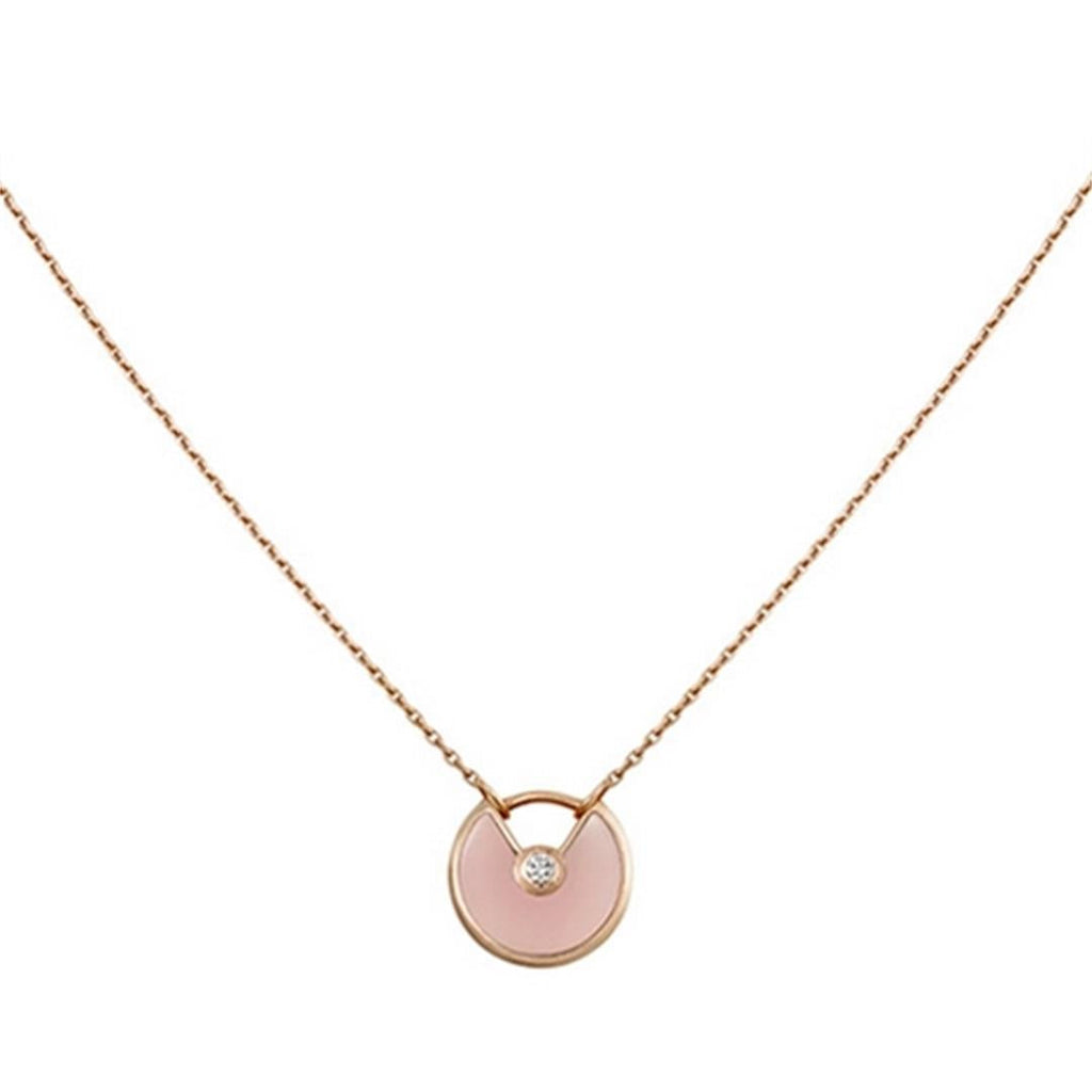 [Marin]AMULETTE ROSE GOLD PINK MOP NECKLACE