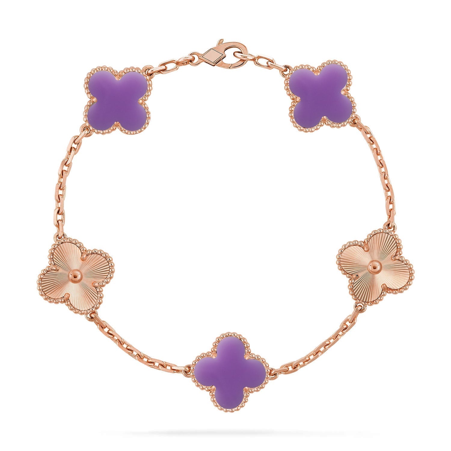 [⭐Shinejoy]CLOVER 5 MOTIF LIGHT PURPLE BRACELET COLLECTION