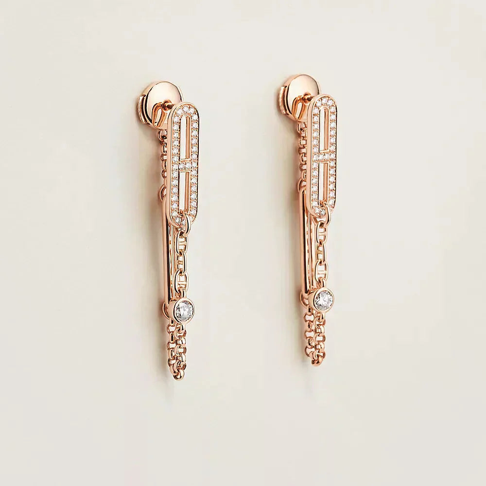 [Marin]CHAINE CHAOS DIAMOND DROP EARRINGS