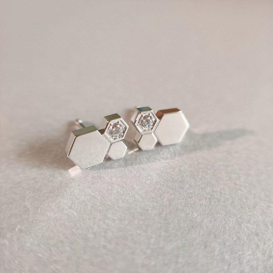 [Marin]BEE LOVE SILVER DIAMOND EARRINGS