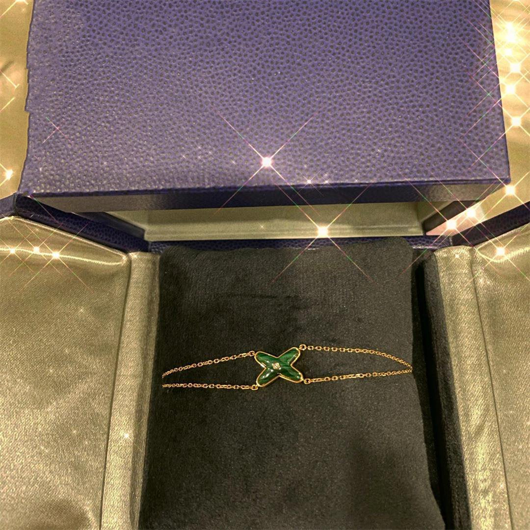 [Marin]JEUX BRACELET MALACHITE PINK GOLD 1 DIAMOND
