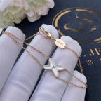 [Marin]BRACELET JEUX Nacre Blanche Or Rose 1 Diamant