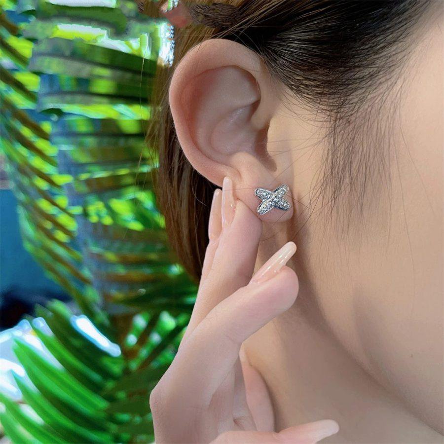 [Marin]JEUX DE SILVER DIAMOND EARRINGS