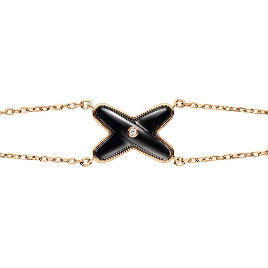 [Marin]JEUX BRACELET ONYX PINK GOLD 1 DIAMOND