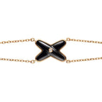 [Marin]JEUX BRACELET ONYX PINK GOLD 1 DIAMOND