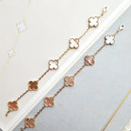 [⭐Shinejoy] BRACELET TRÈFLE À 5 MOTIFS EN NACRE ROSE COLLECTION