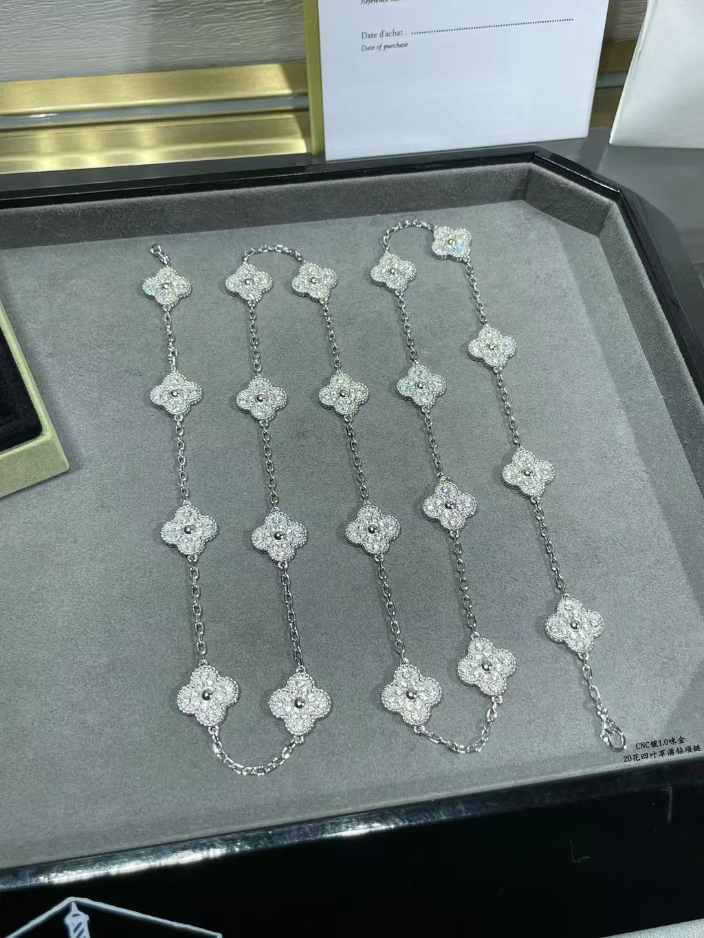 [Marin]CLOVER 20 MOTIFS FULL-DIAMOND NECKLACE
