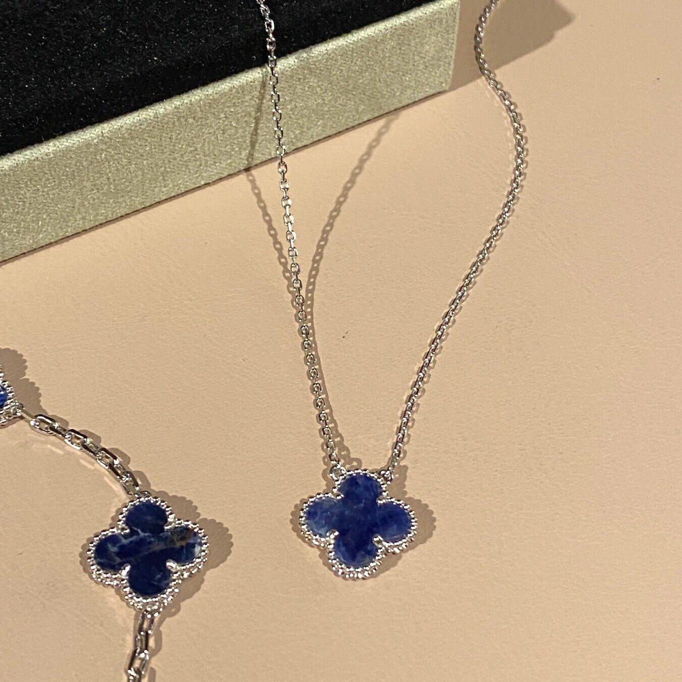 [Marin]CLOVER 15MM PIETERSITE NECKLACE SILVER