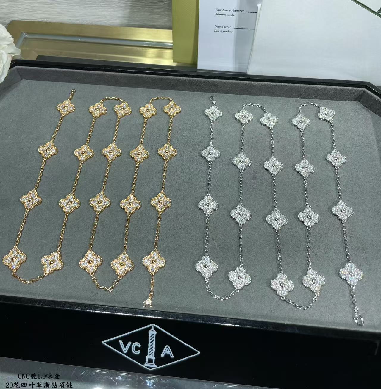 [Marin]CLOVER 20 MOTIFS FULL-DIAMOND NECKLACE