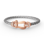 [Marin]FORCE LARGE HORSESHOE HALF DIAMOND BRACELET ROSE GOLD