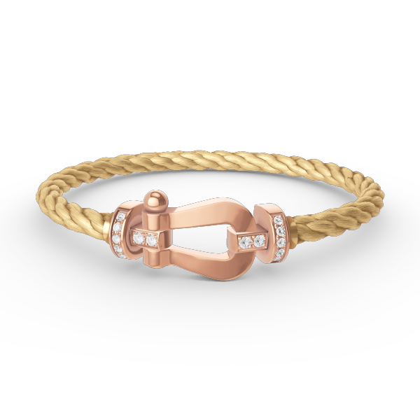 [Marin]FORCE LARGE HORSESHOE HALF DIAMOND BRACELET ROSE GOLD