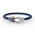 [Marin]FORCE LARGE HORSESHOE BLACK WHITE DIAMOND BRACELET SILVER
