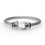 [Marin]FORCE LARGE HORSESHOE BLACK DIAMOND BRACELET SILVER