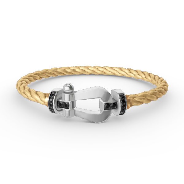 [Marin]FORCE LARGE HORSESHOE BLACK DIAMOND BRACELET SILVER