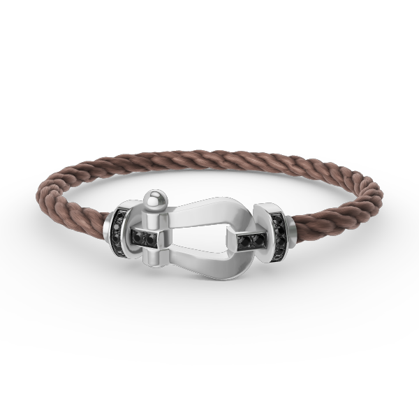 [Marin]FORCE LARGE HORSESHOE BLACK DIAMOND BRACELET SILVER