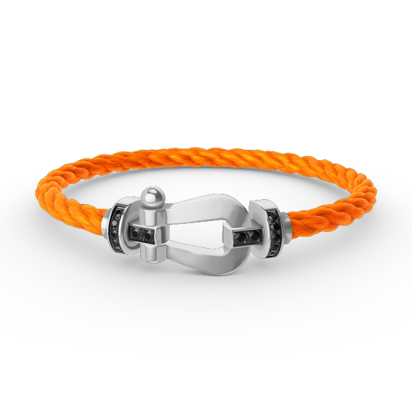 [Marin]FORCE LARGE HORSESHOE BLACK DIAMOND BRACELET SILVER