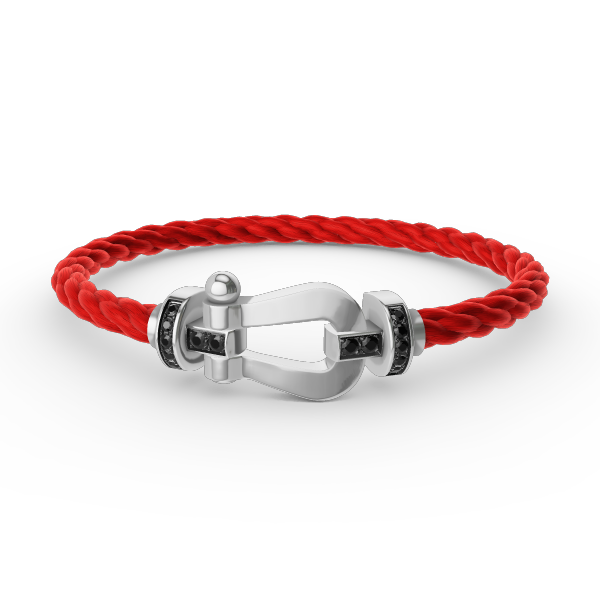 [Marin]FORCE LARGE HORSESHOE BLACK DIAMOND BRACELET SILVER