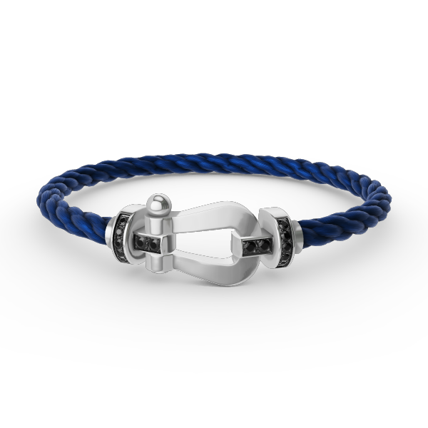 [Marin]FORCE LARGE HORSESHOE BLACK DIAMOND BRACELET SILVER