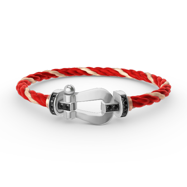 [Marin]FORCE LARGE HORSESHOE BLACK DIAMOND BRACELET SILVER