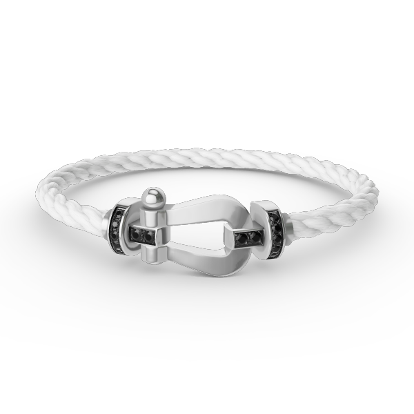 [Marin]FORCE LARGE HORSESHOE BLACK DIAMOND BRACELET SILVER