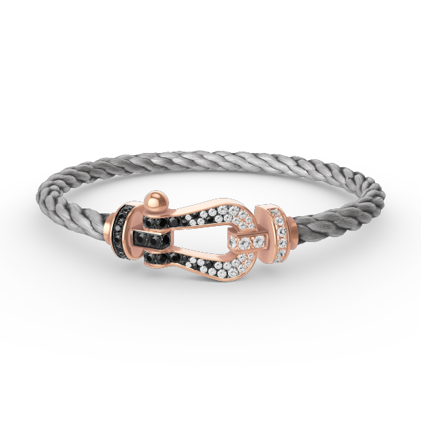 [Marin]FORCE LARGE HORSESHOE BLACK WHITE DIAMOND BRACELET ROSE GOLD