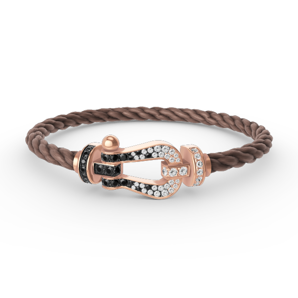 [Marin]FORCE LARGE HORSESHOE BLACK WHITE DIAMOND BRACELET ROSE GOLD