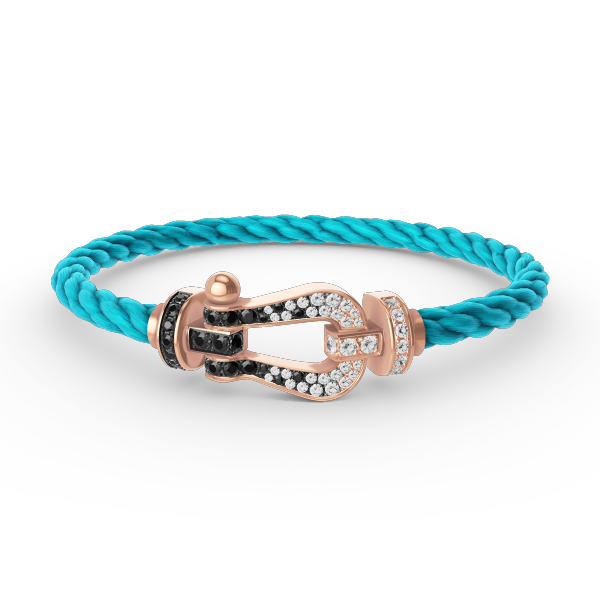 [Marin]FORCE LARGE HORSESHOE BLACK WHITE DIAMOND BRACELET ROSE GOLD