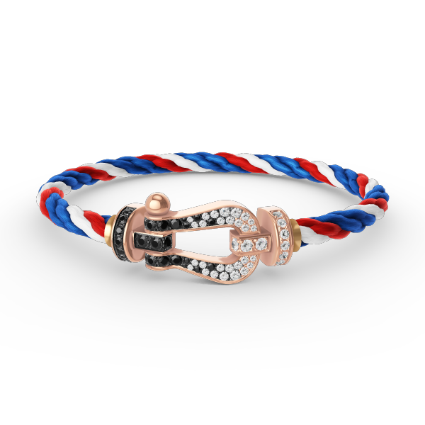 [Marin]FORCE LARGE HORSESHOE BLACK WHITE DIAMOND BRACELET ROSE GOLD