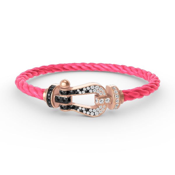 [Marin]FORCE LARGE HORSESHOE BLACK WHITE DIAMOND BRACELET ROSE GOLD