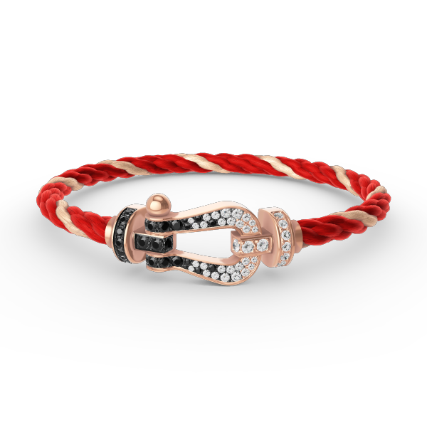 [Marin]FORCE LARGE HORSESHOE BLACK WHITE DIAMOND BRACELET ROSE GOLD