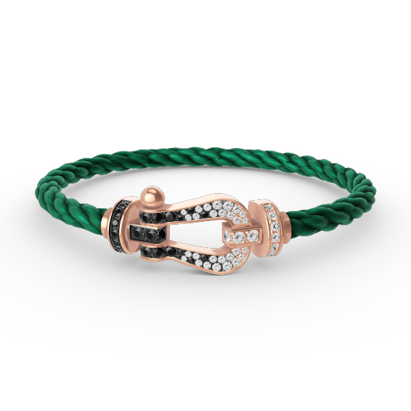 [Marin]FORCE LARGE HORSESHOE BLACK WHITE DIAMOND BRACELET ROSE GOLD